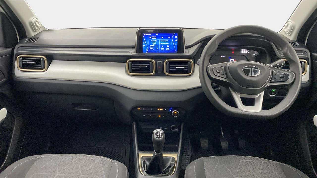 Dashboard and steering wheel of a Tata Punch