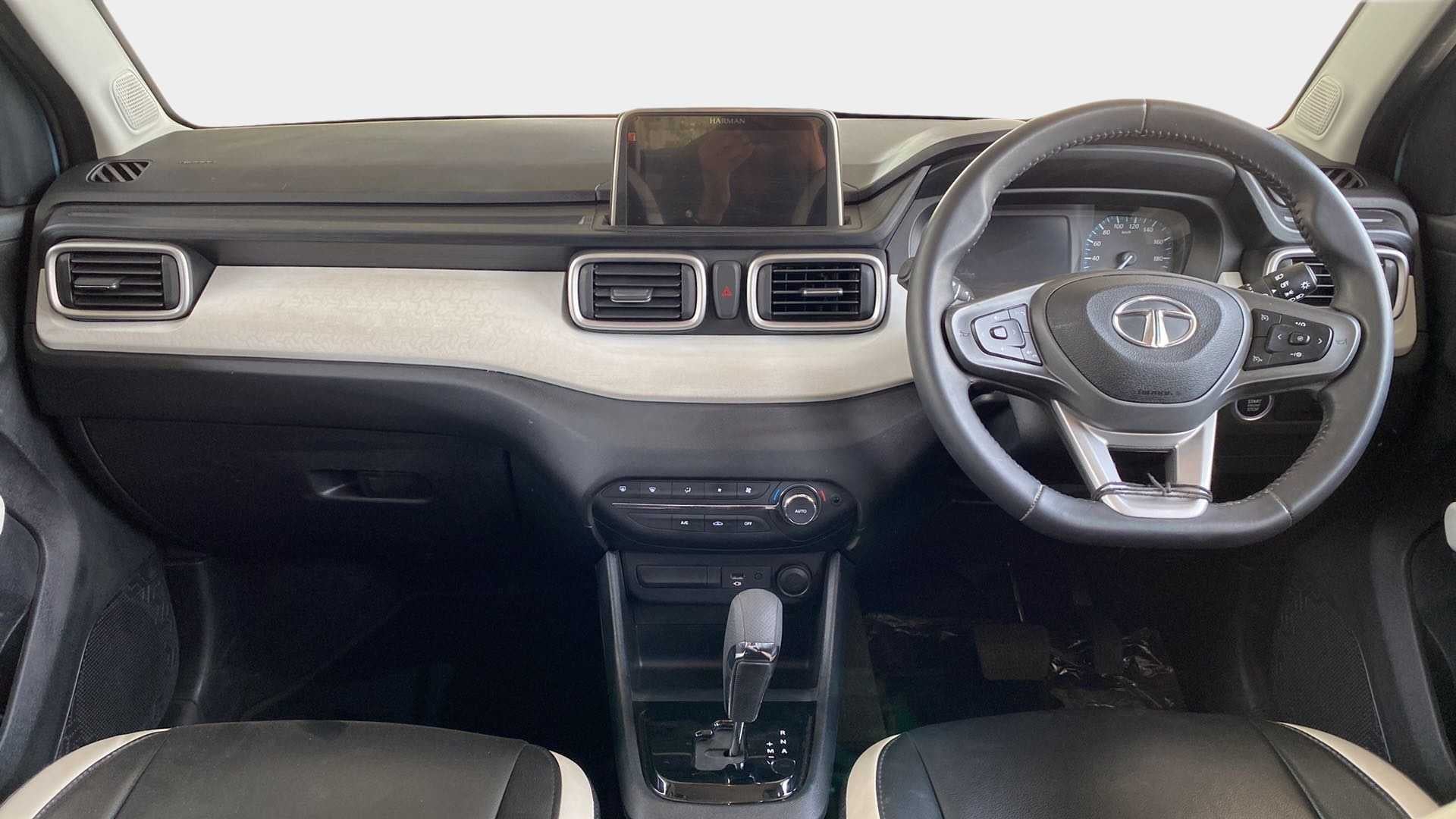 Dashboard and steering wheel of a Tata Punch
