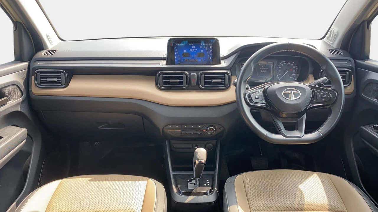 Dashboard and steering wheel view of a Tata Punch