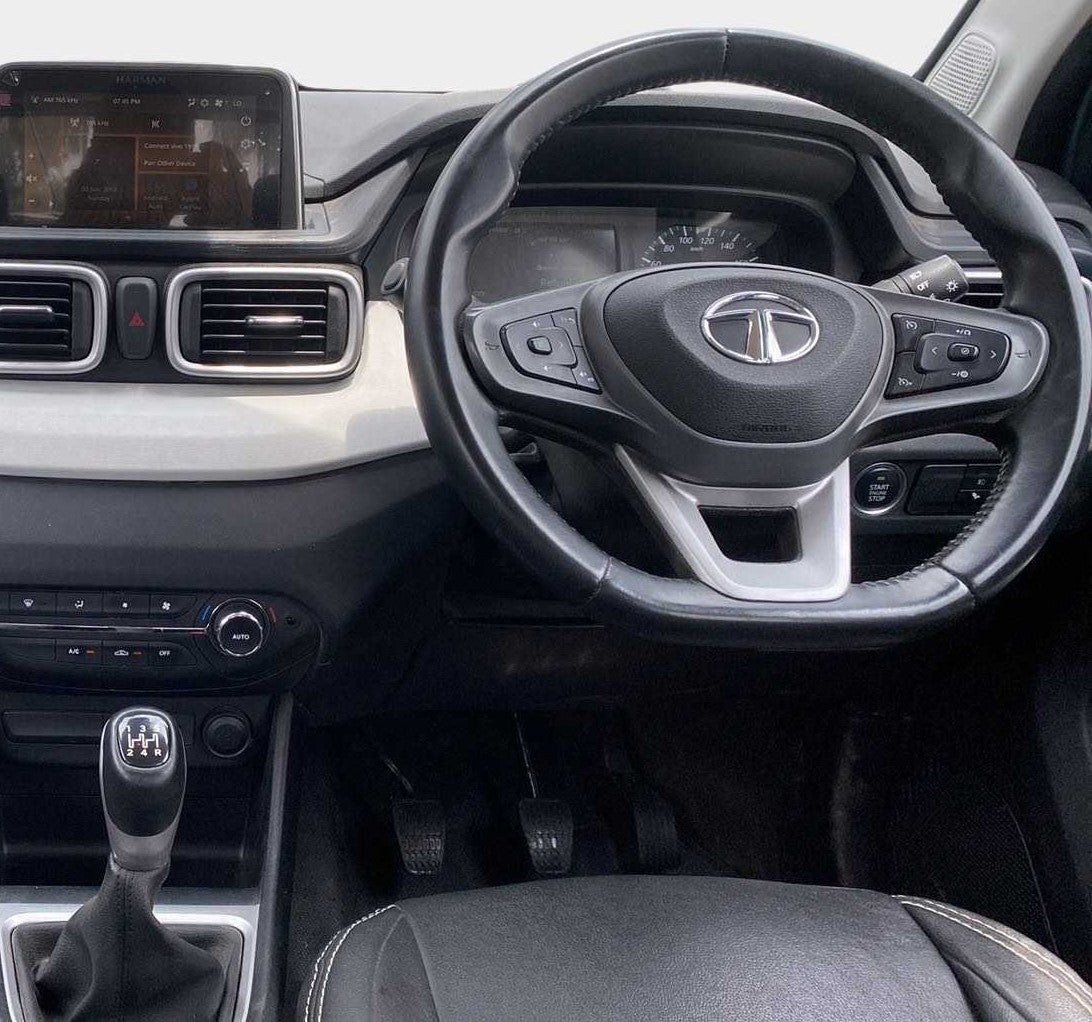 Dashboard and steering wheel view of a Tata Punch