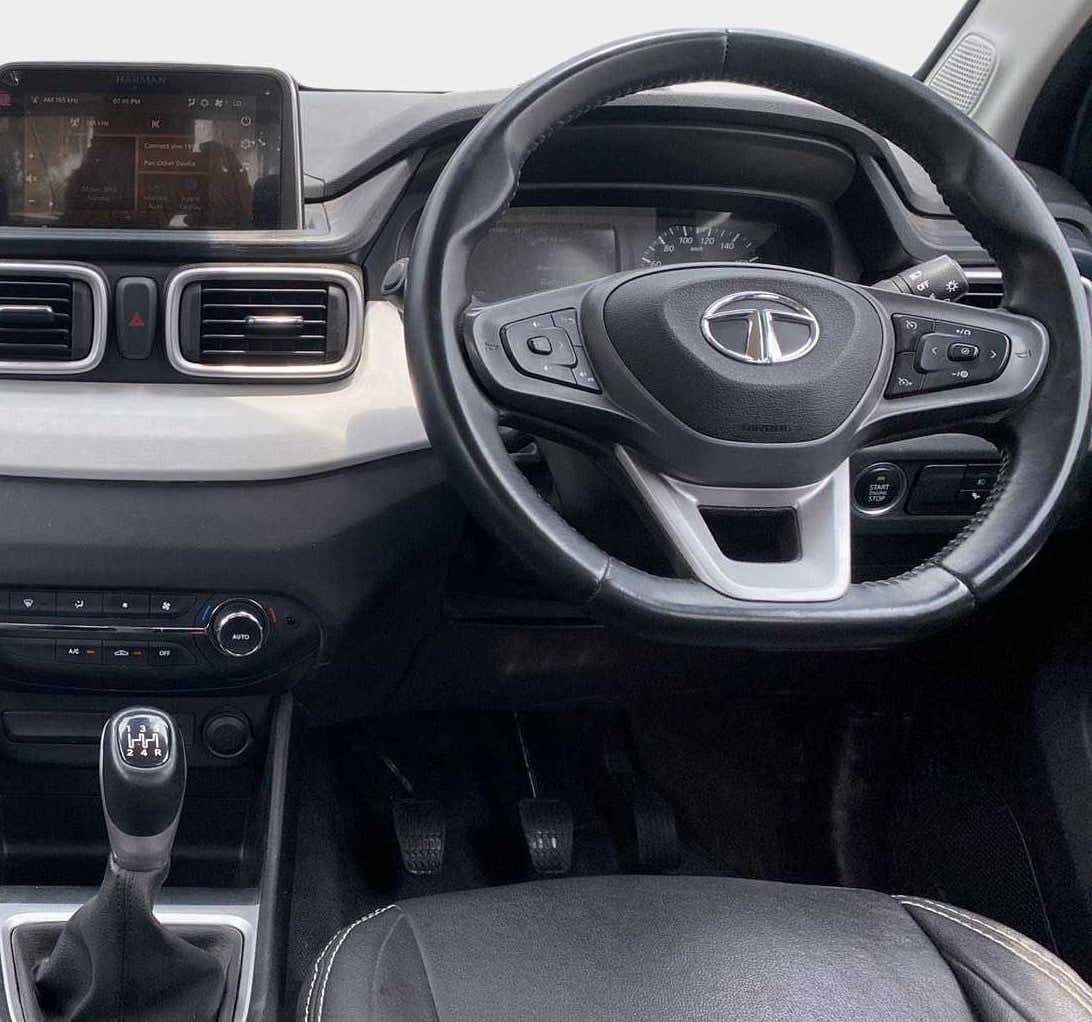 Dashboard and steering wheel view of a Tata Punch