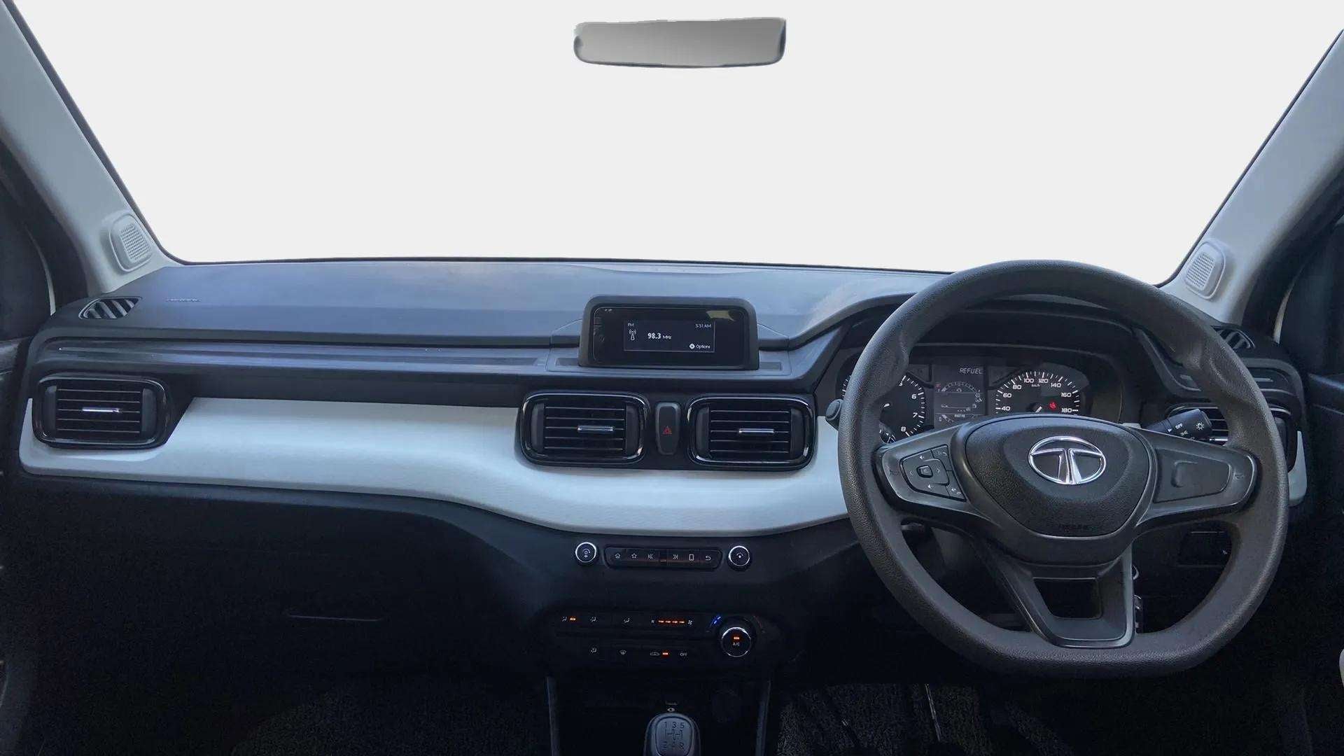 Dashboard and steering wheel of a Tata Punch interior
