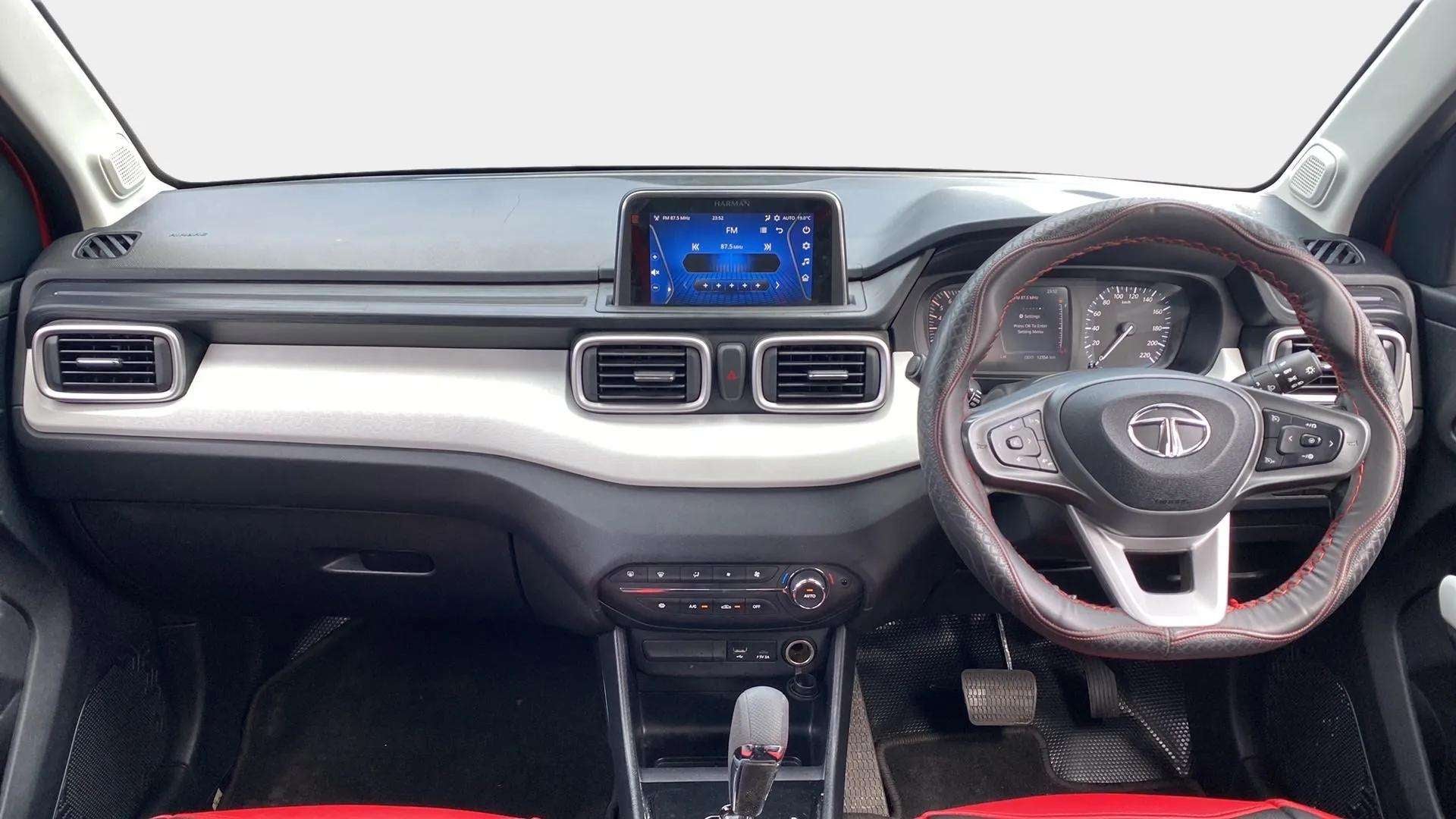 Dashboard and steering wheel of a Tata Punch