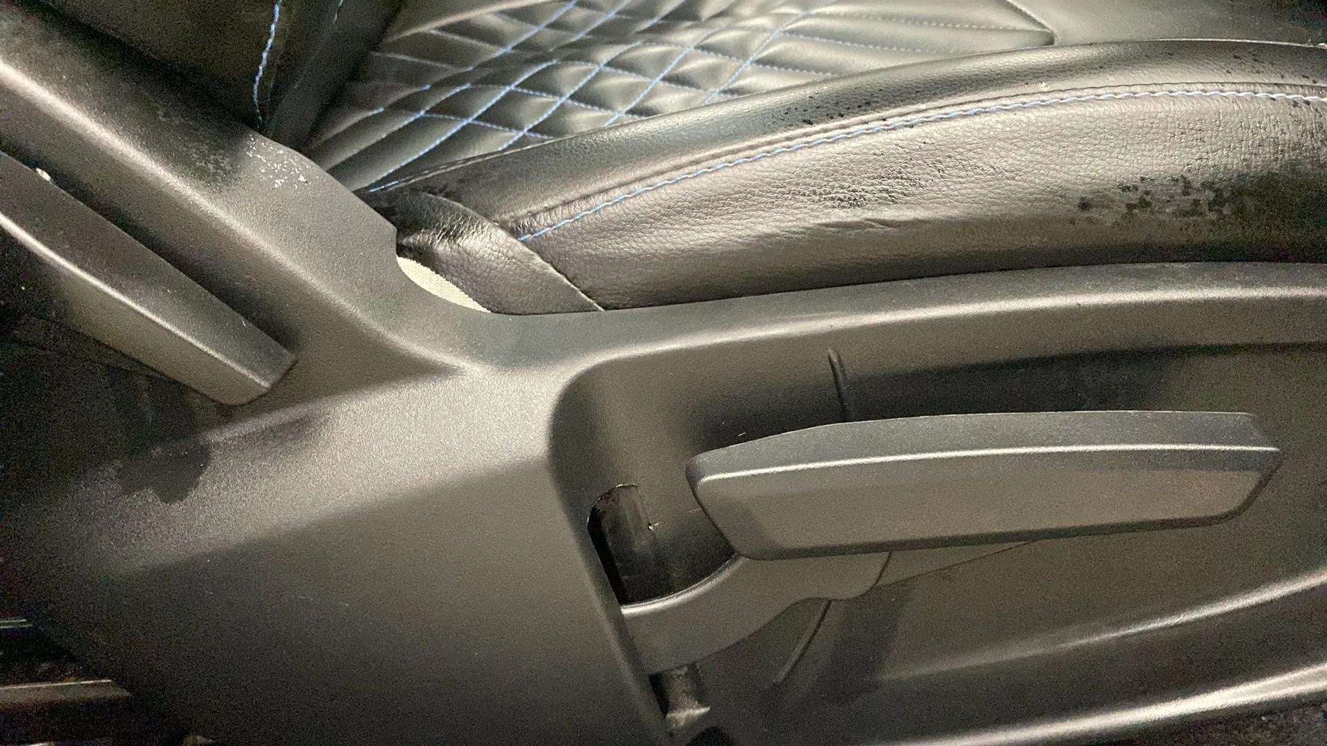 Close-up of seat adjuster lever of a Tata Punch