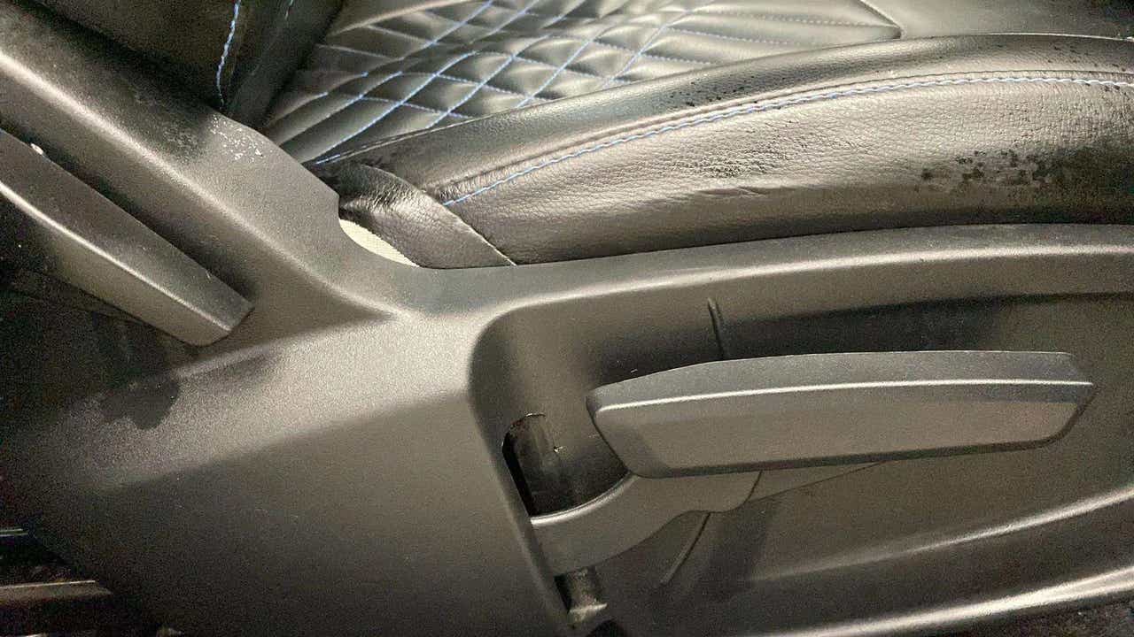 Close-up of seat adjuster lever of a Tata Punch