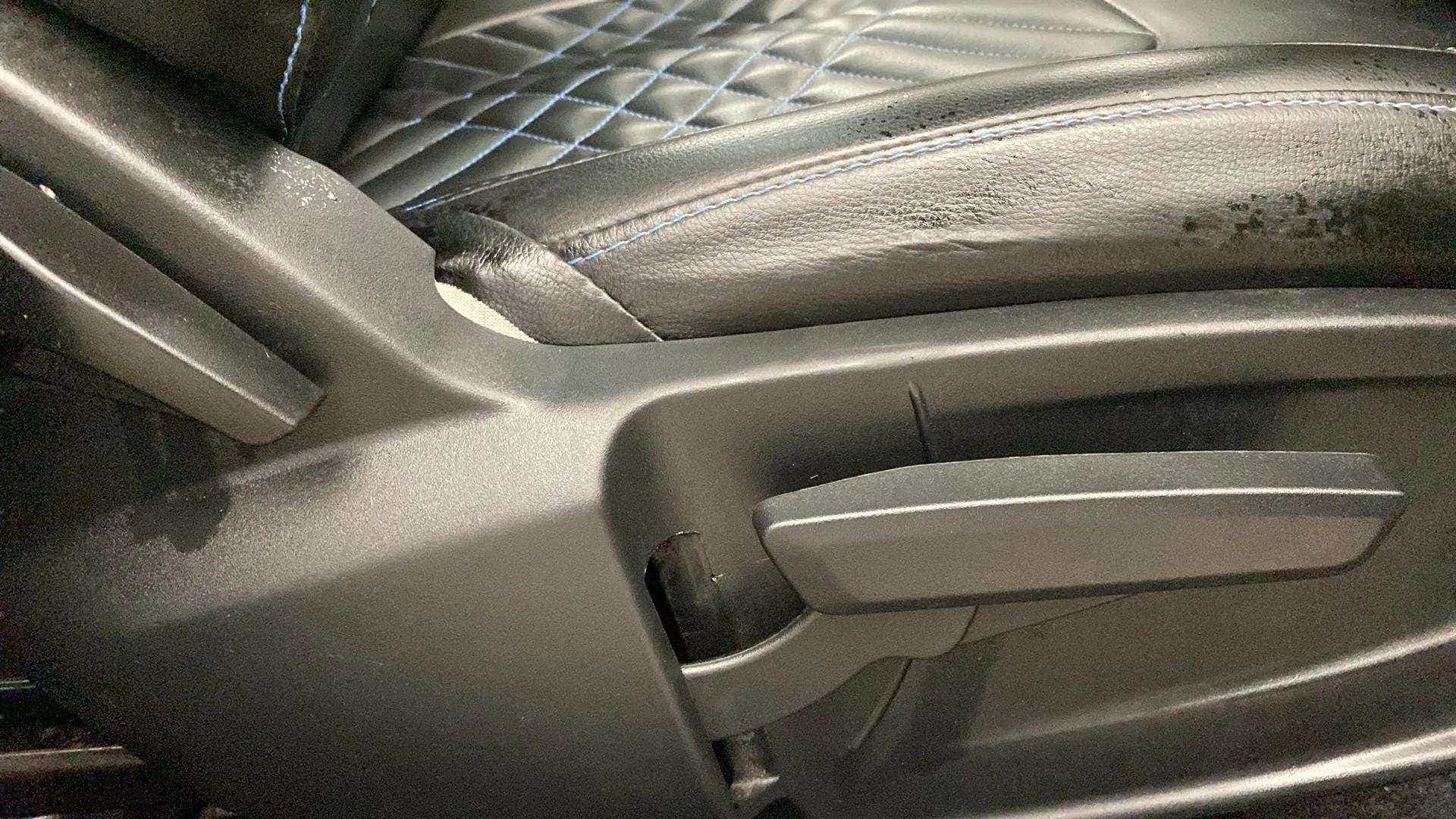 Close-up of seat adjuster lever of a Tata Punch