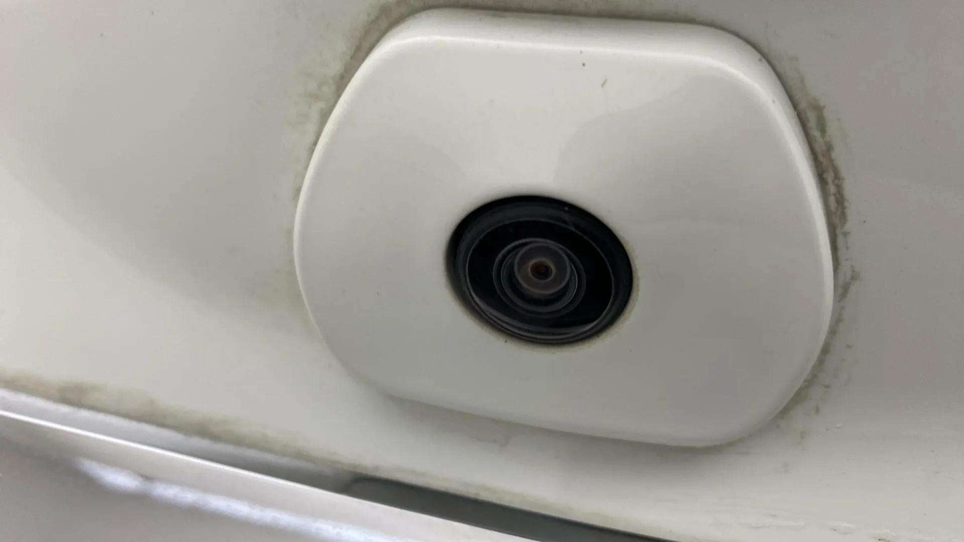 Close-up view of a rear camera of a Tata Punch