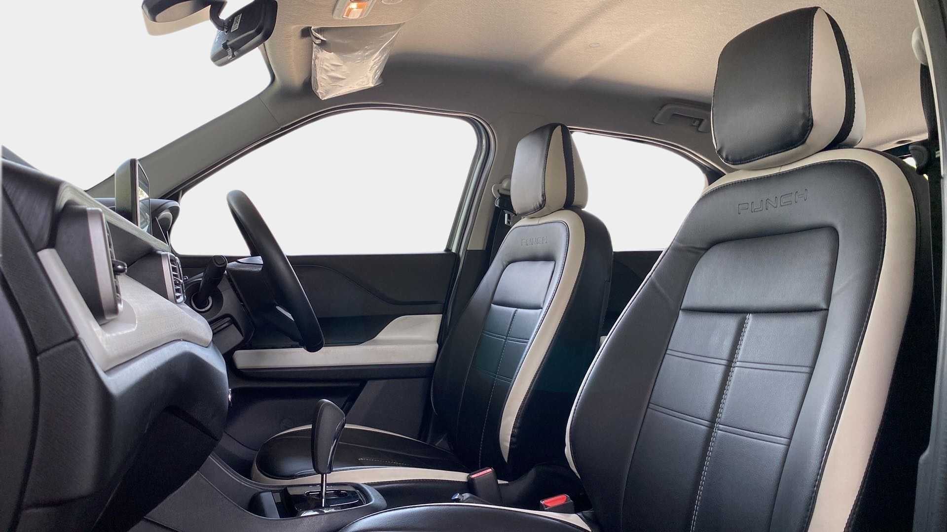 Interior front seats and dashboard of a Tata Punch