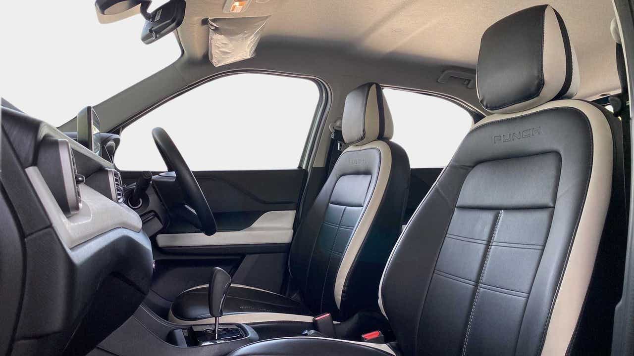 Interior front seats and dashboard of a Tata Punch