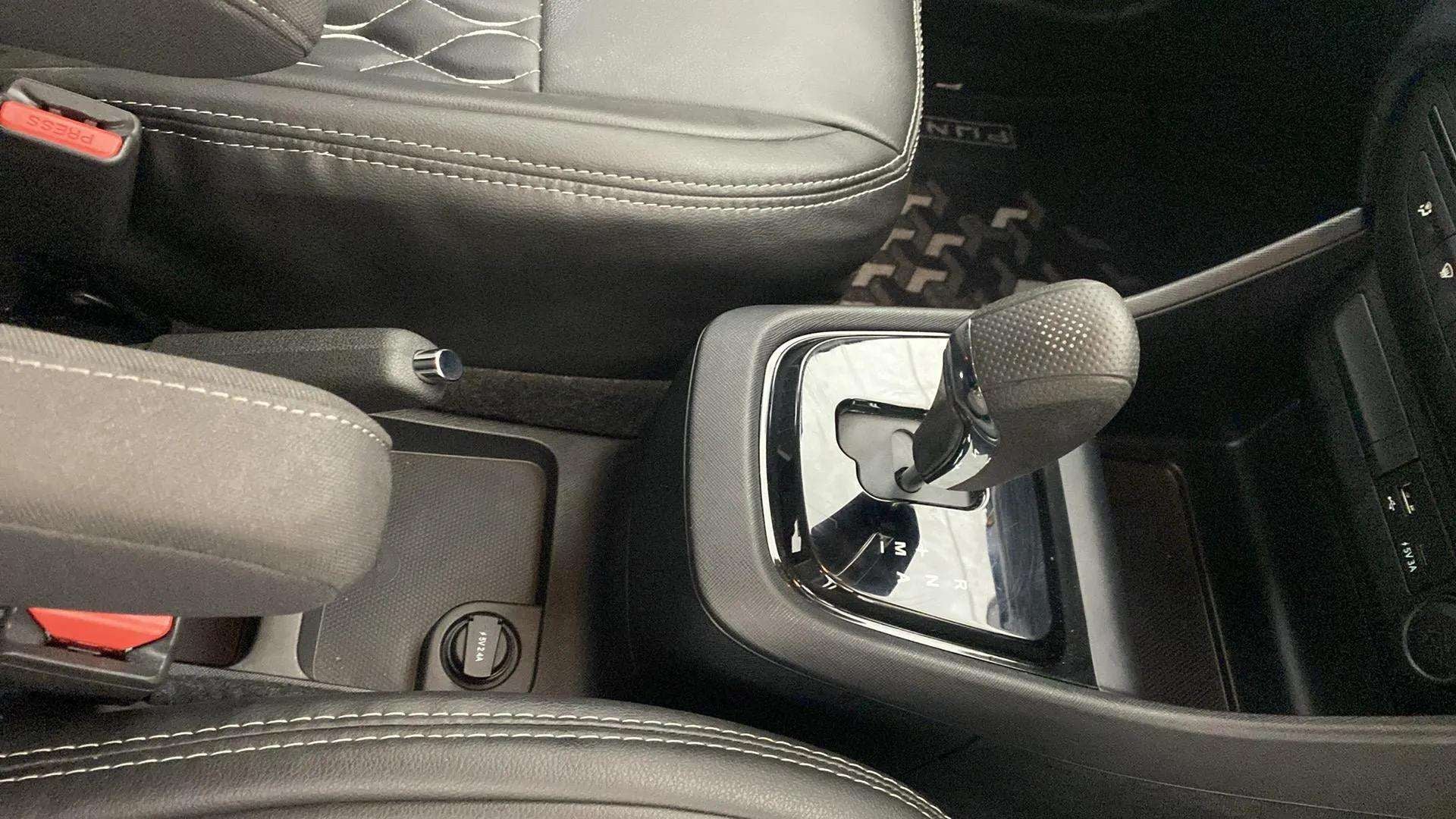 Gear selector and center console of a Tata Punch