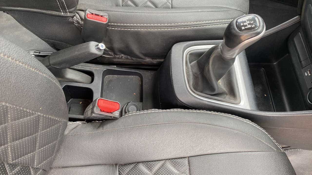 Gear shift and center console of a Tata Punch