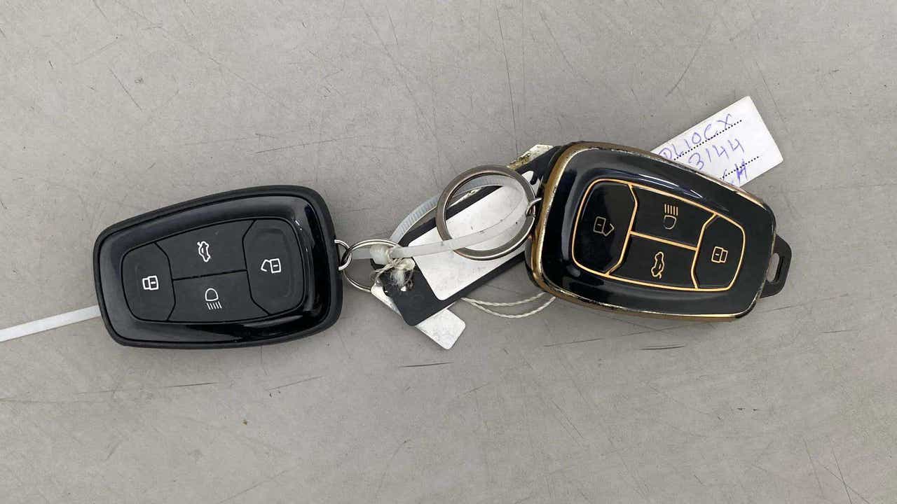 Close-up view of a Tata Punch key fob set
