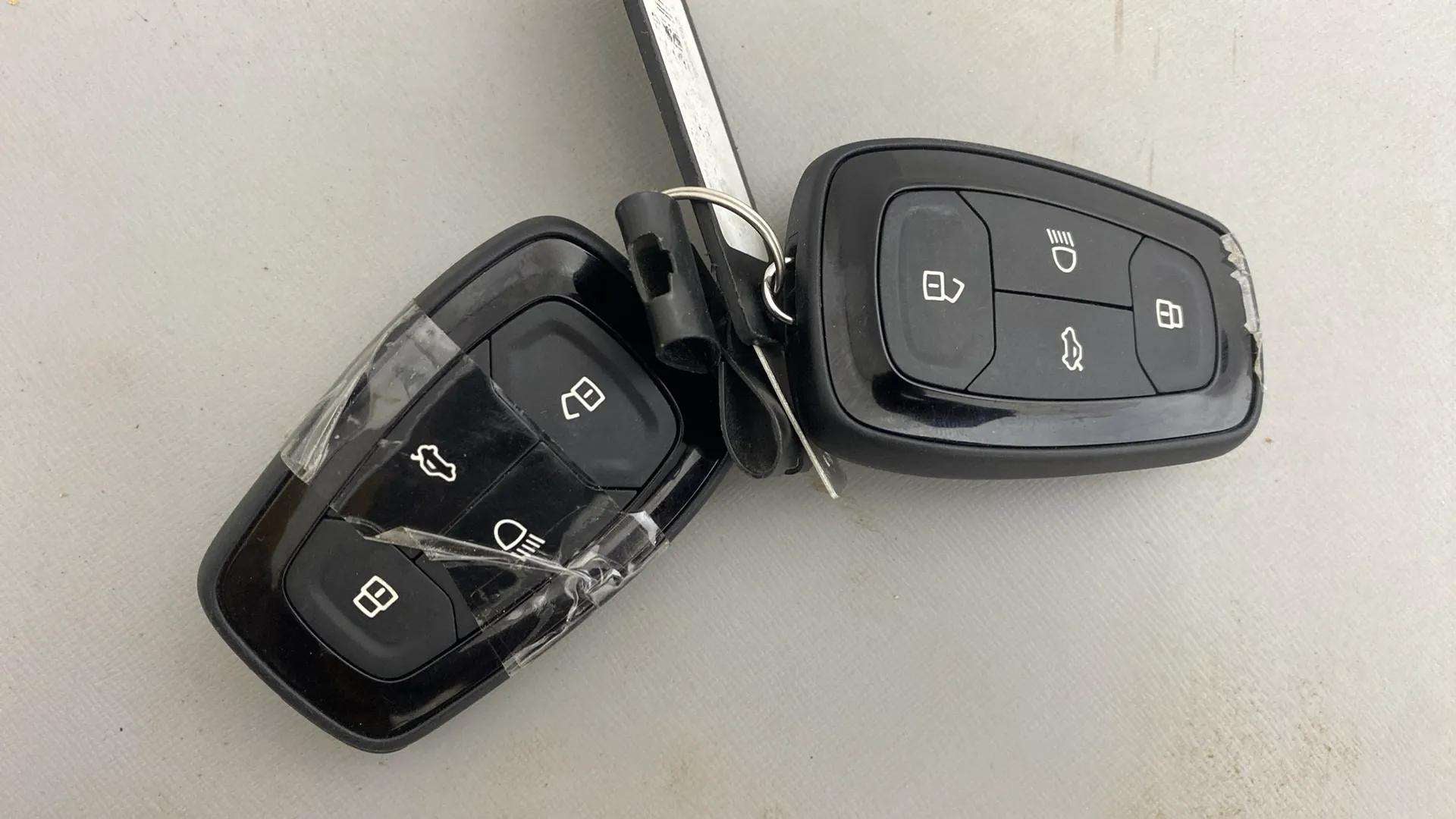 Close-up of car key fobs for a Tata Punch
