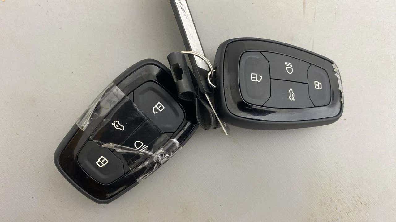 Close-up of car key fobs for a Tata Punch