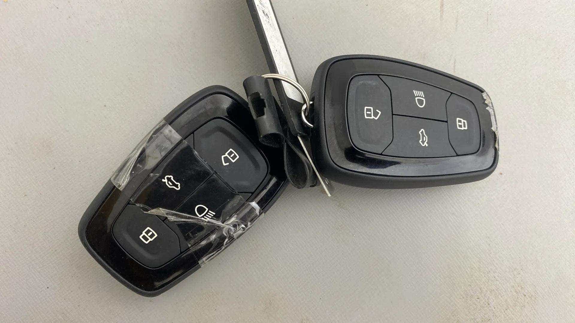 Close-up of car key fobs for a Tata Punch