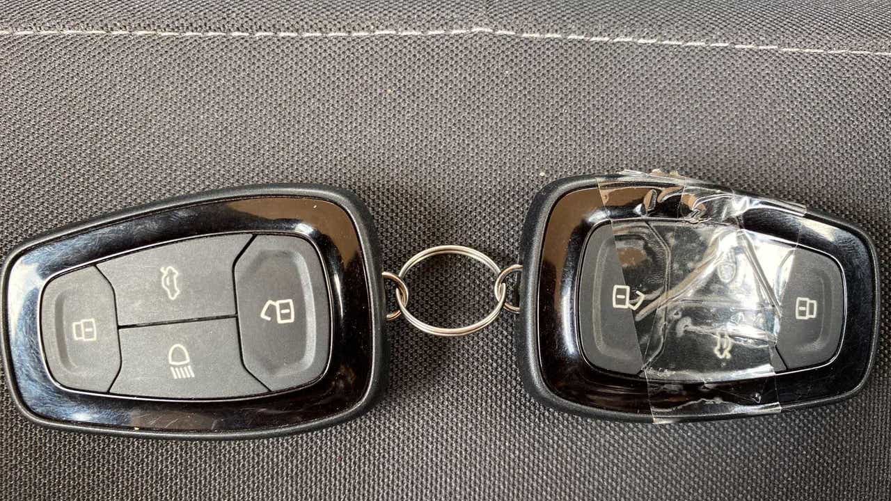 Top view of a Tata Punch key fob set