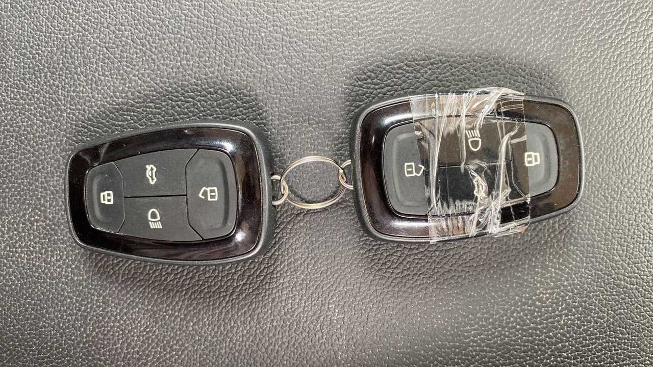 Top view of a Tata Punch key fob pair