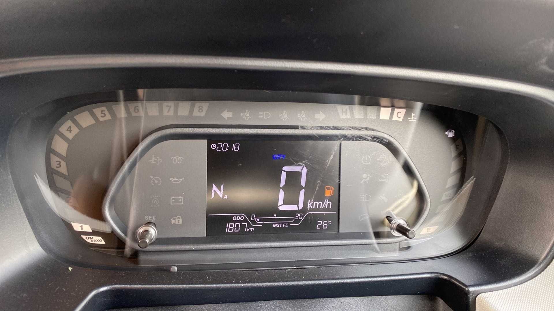 Instrument cluster display of a Tata Punch