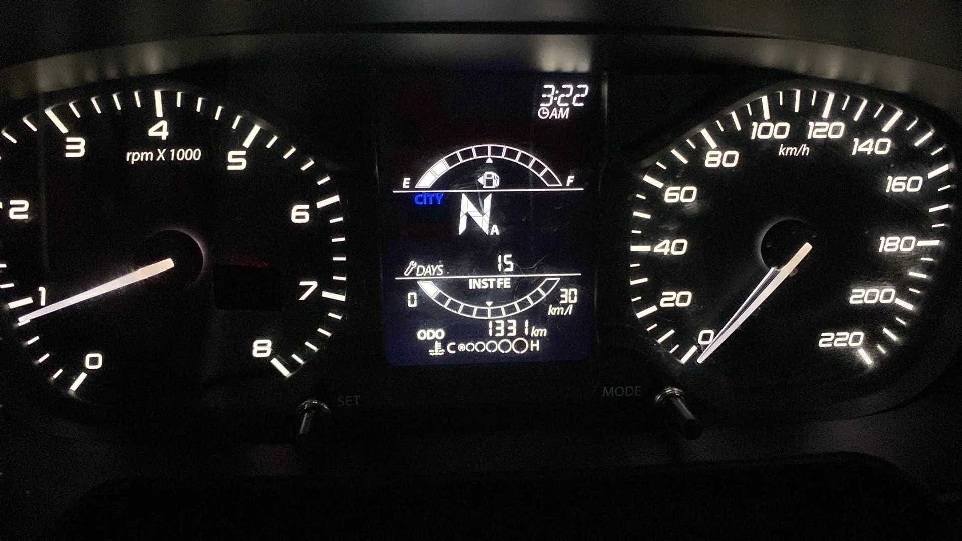Instrument cluster of a Tata Punch