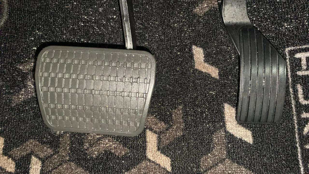 Footwell area with pedals of a Tata Punch