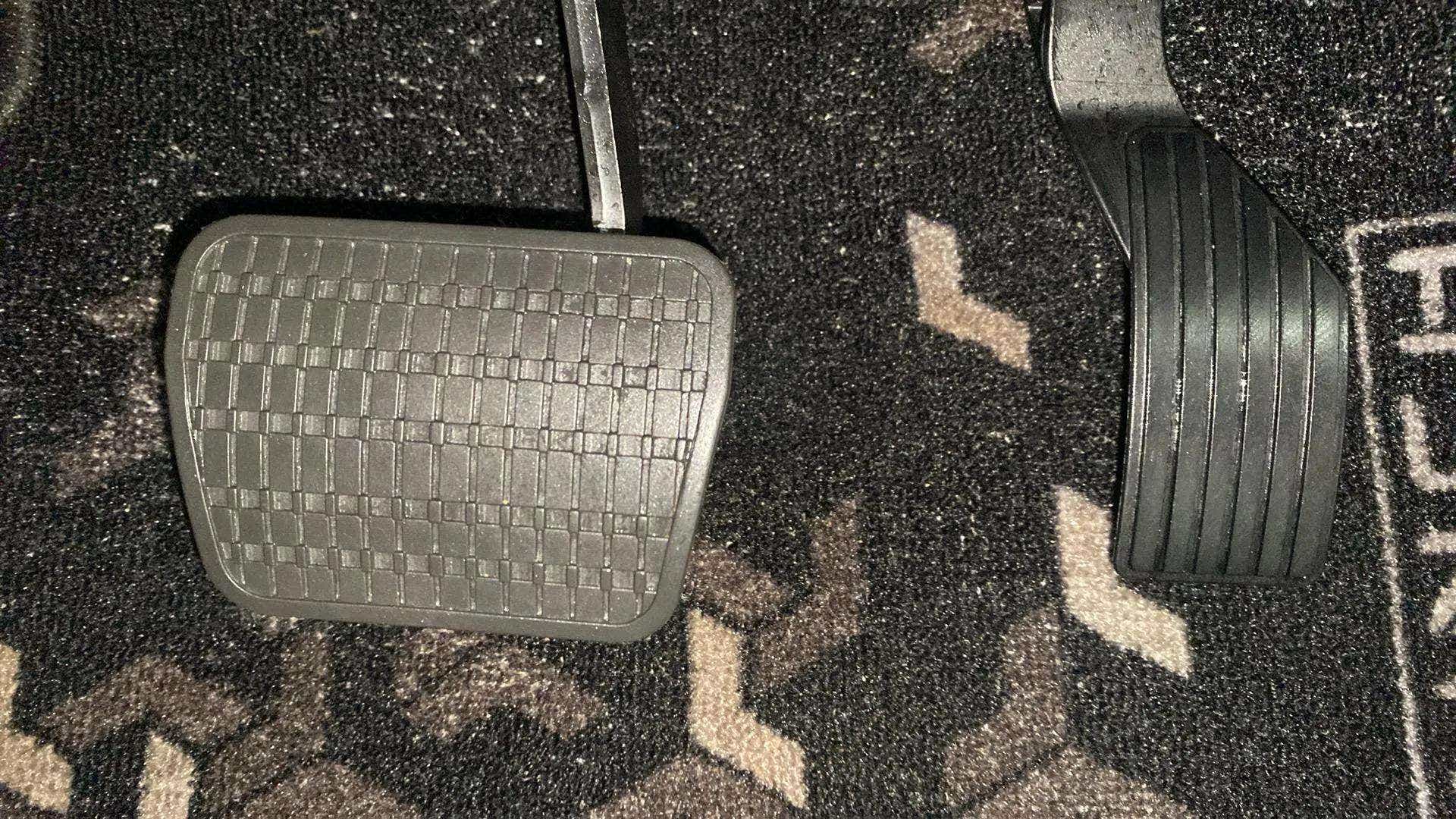 Footwell area with pedals of a Tata Punch