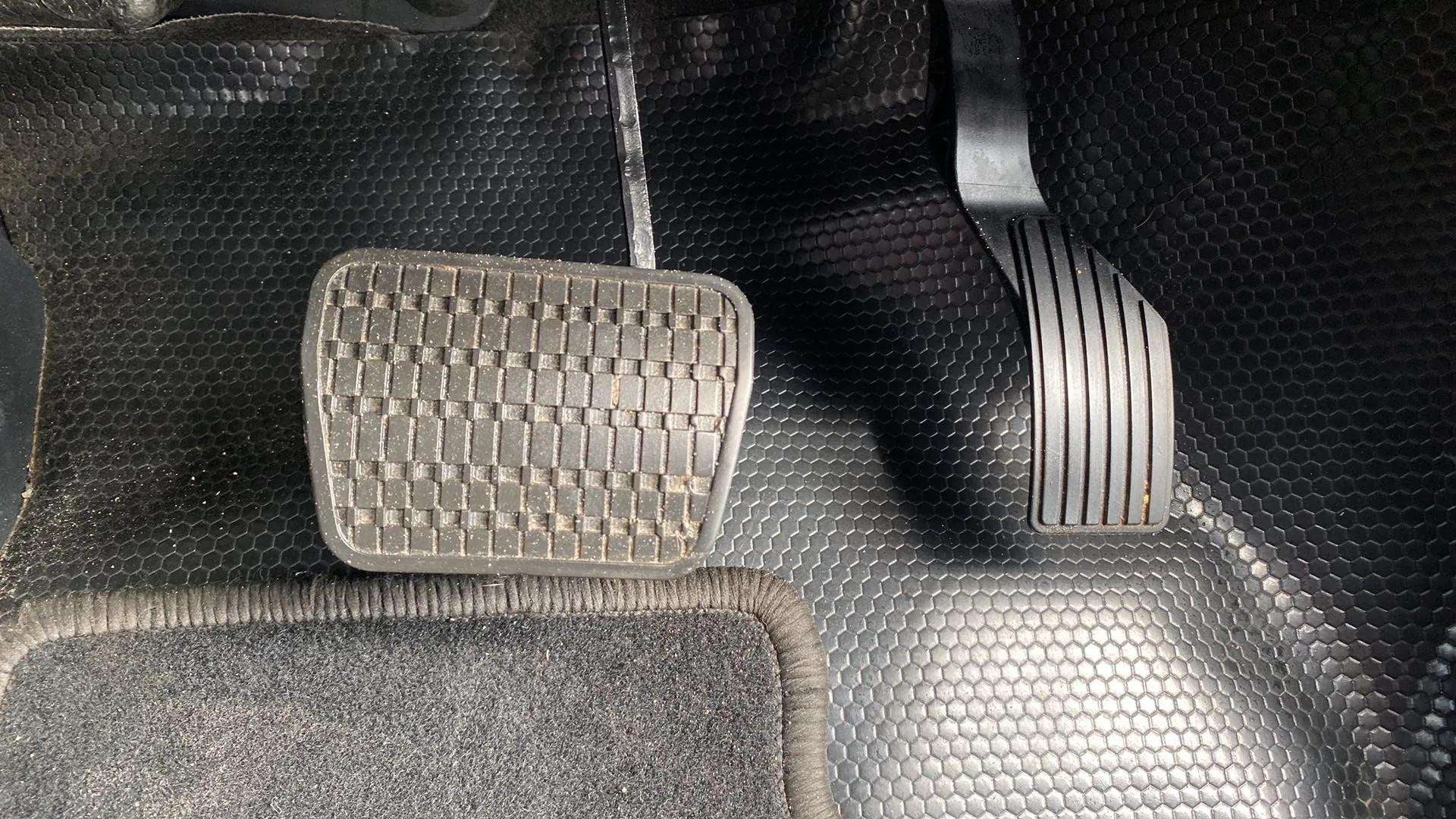 Close-up of foot pedals of a Tata Punch