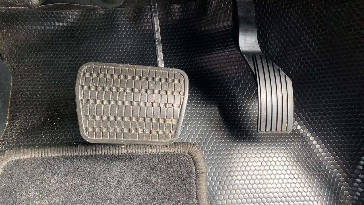 Close-up of foot pedals of a Tata Punch