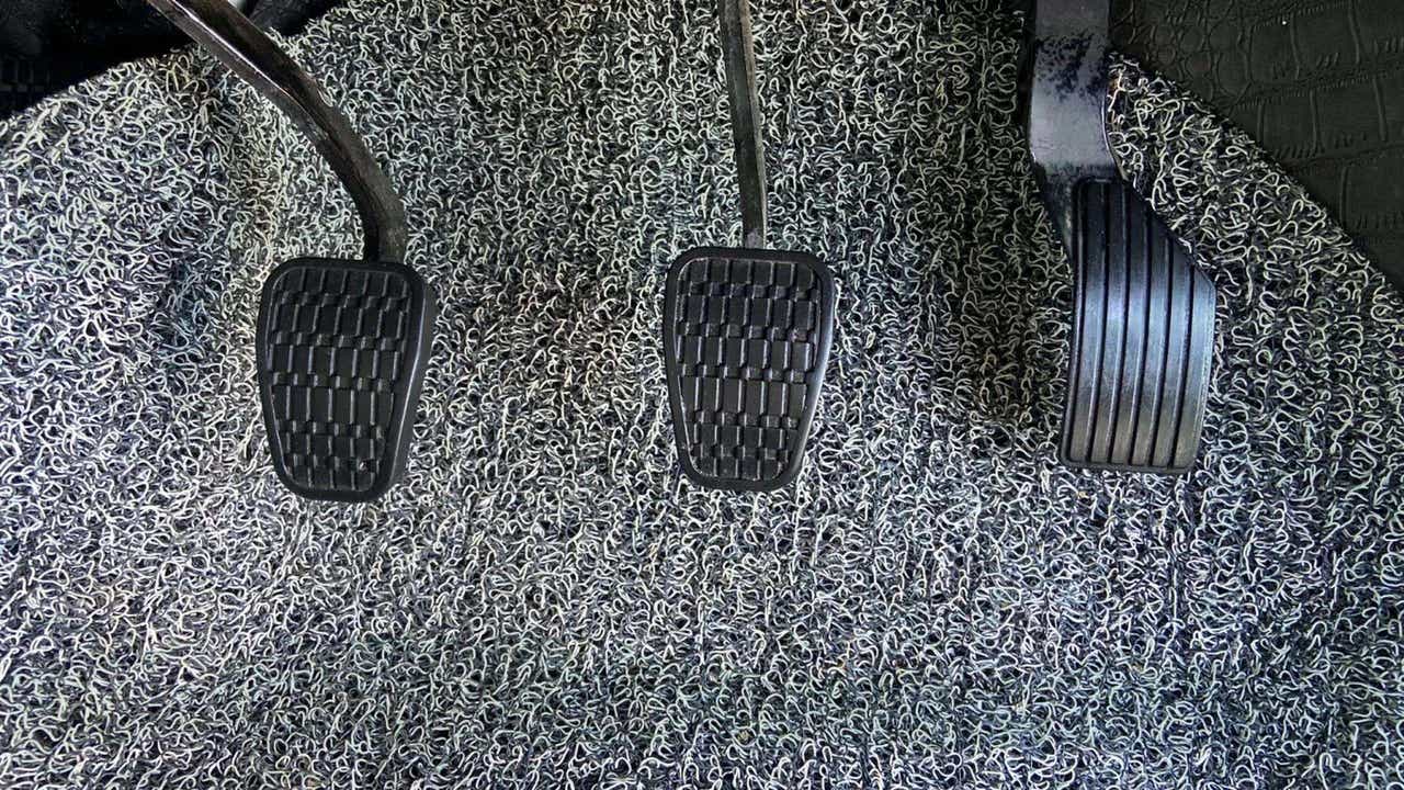 Footwell and pedal area of a Tata Punch
