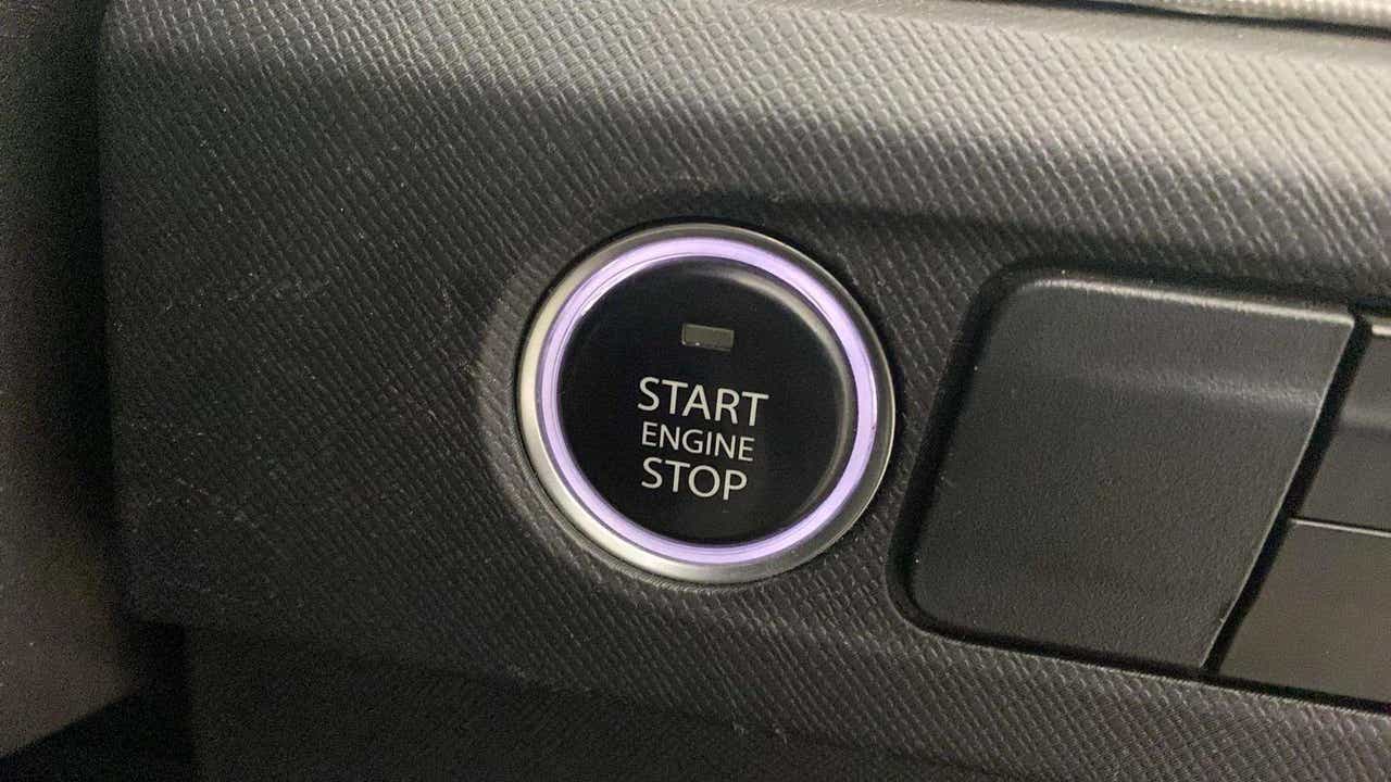 Close-up view of the engine start stop button of a Tata Punch
