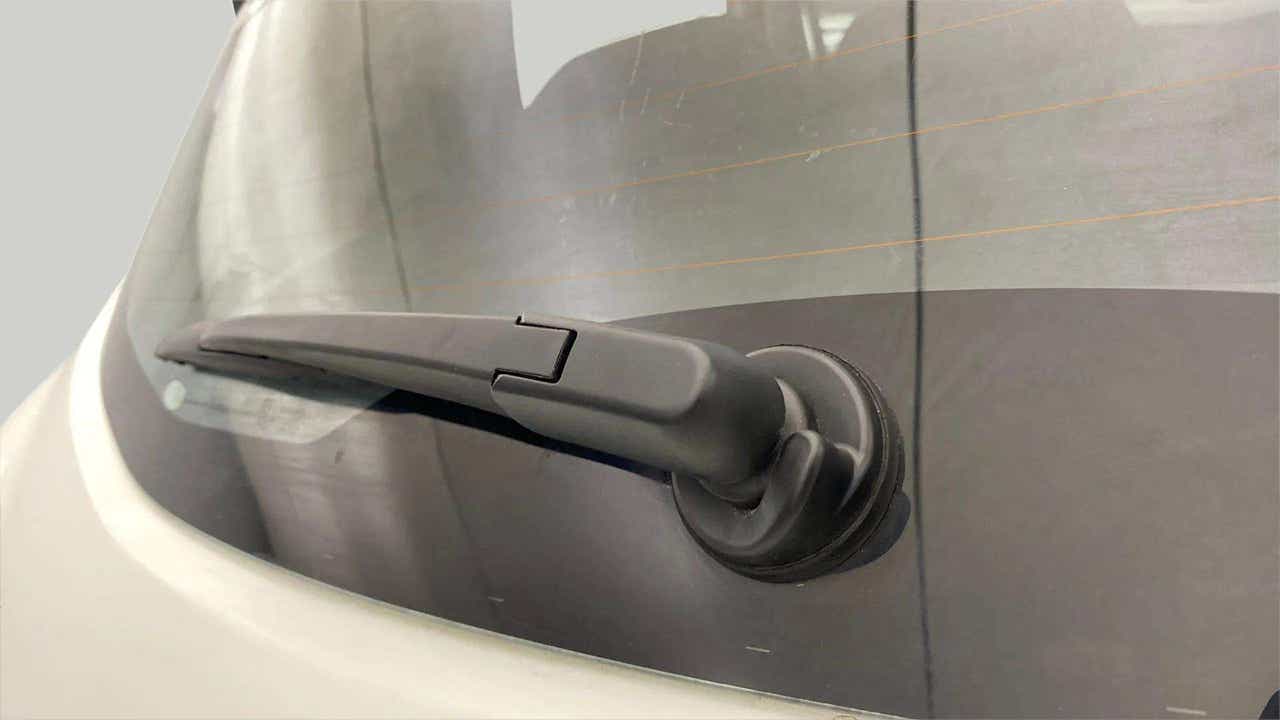 Rear windshield wiper close-up of a Tata Punch