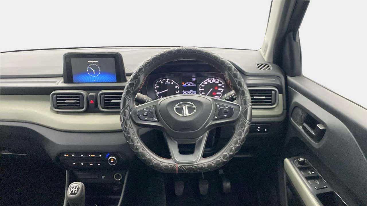 Dashboard and steering view of a Tata Punch