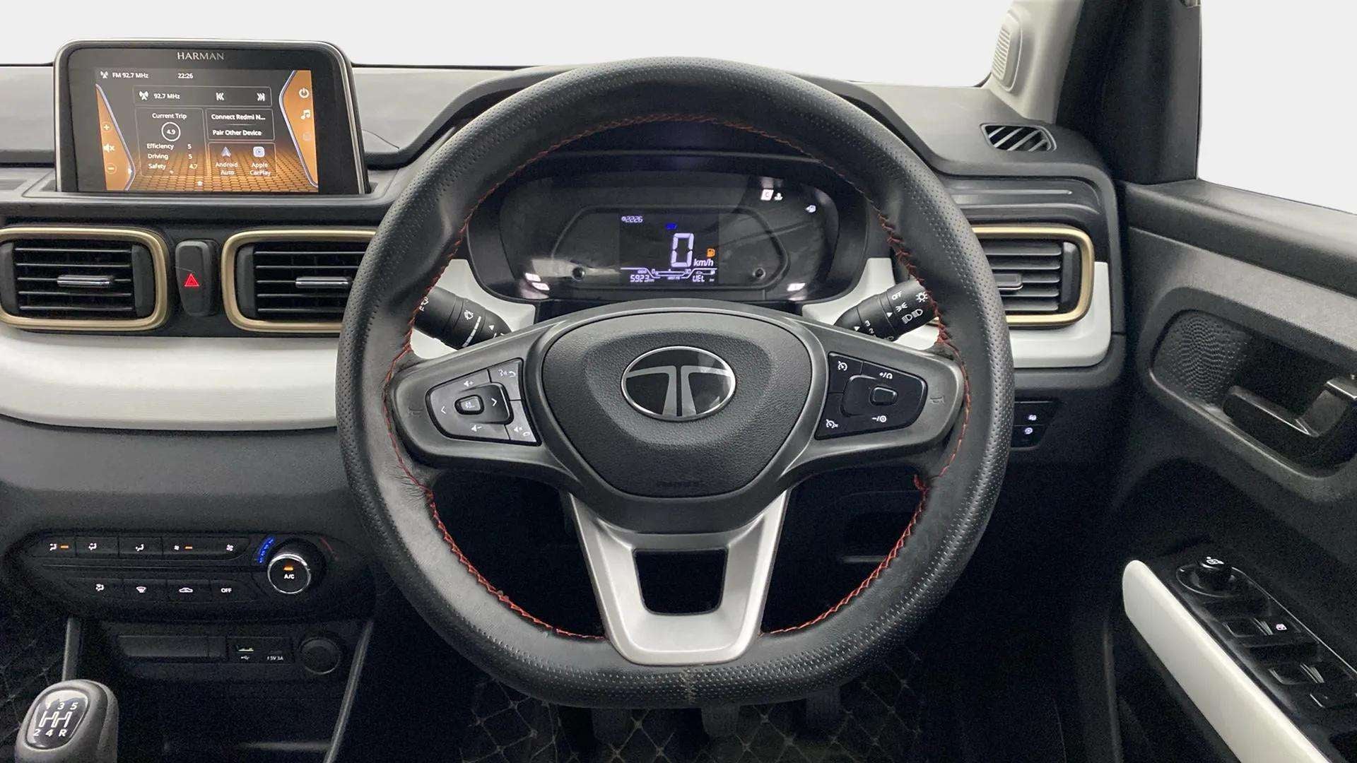 Interior dashboard view of a Tata Punch