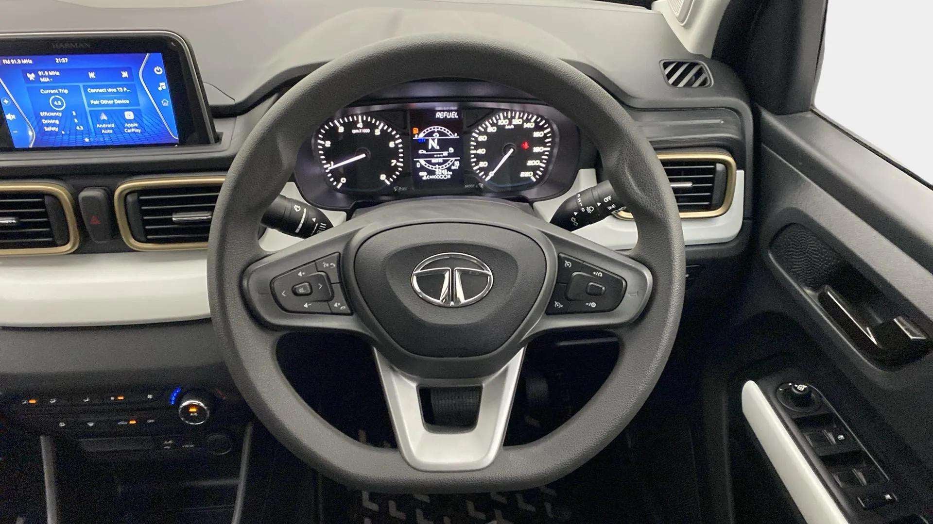 Interior dashboard view of a Tata Punch