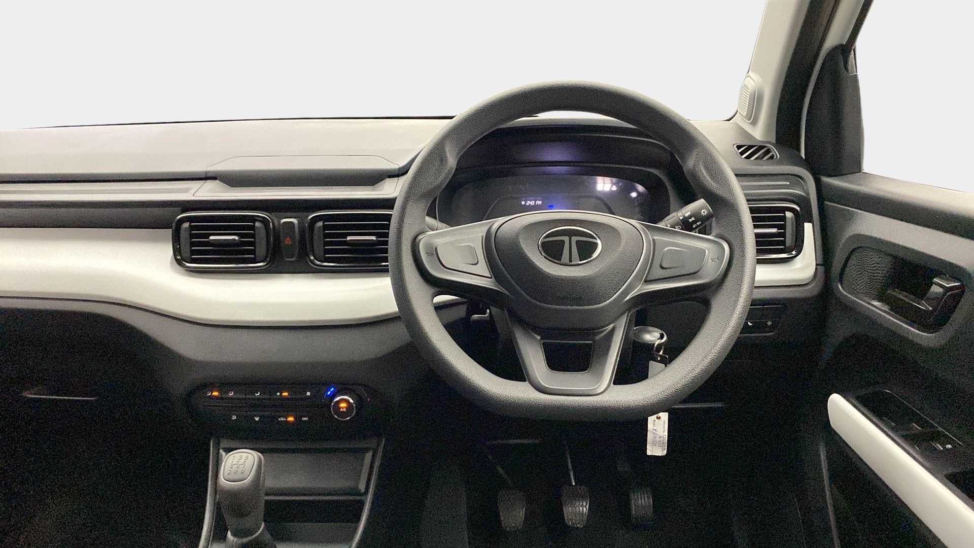 Dashboard and steering wheel of a Tata Punch