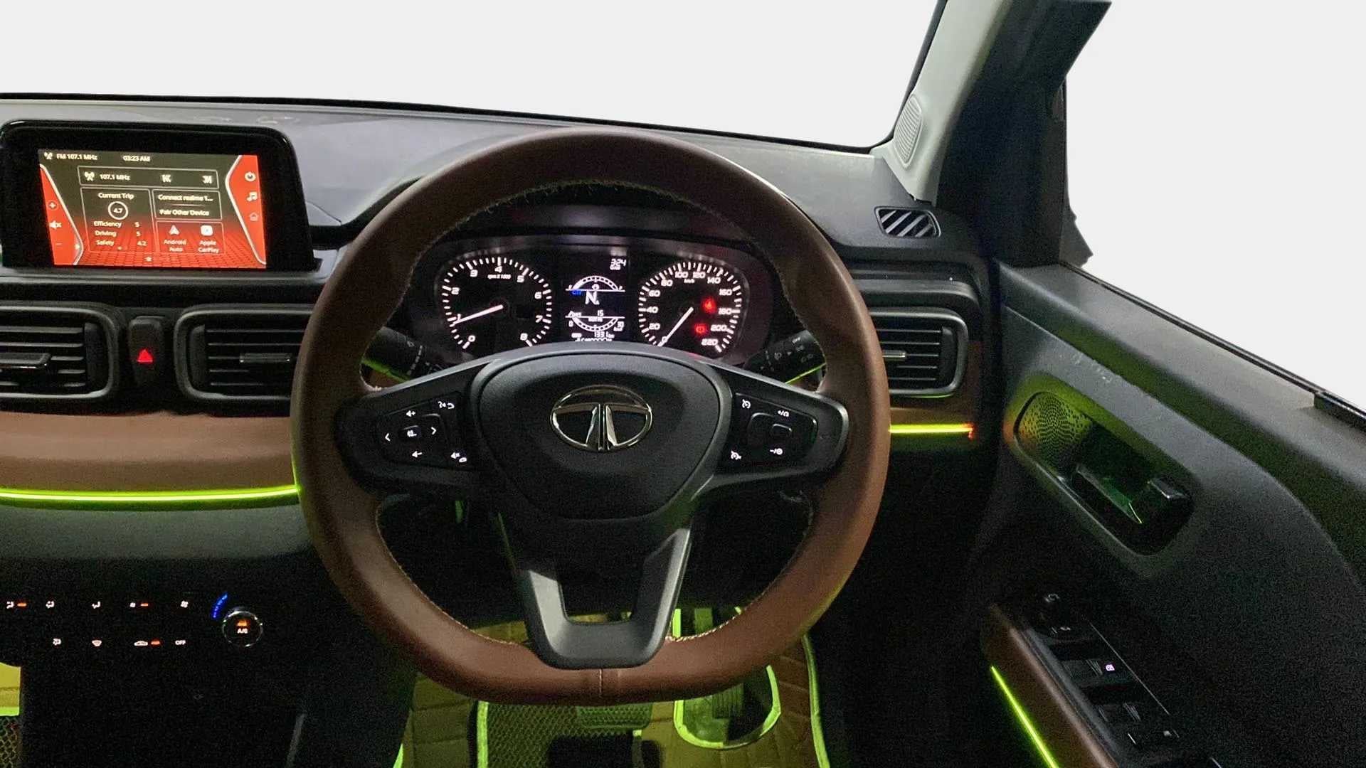 Interior dashboard view of a Tata Punch