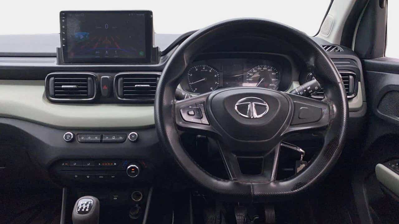 Dashboard and steering wheel view of a Tata Punch