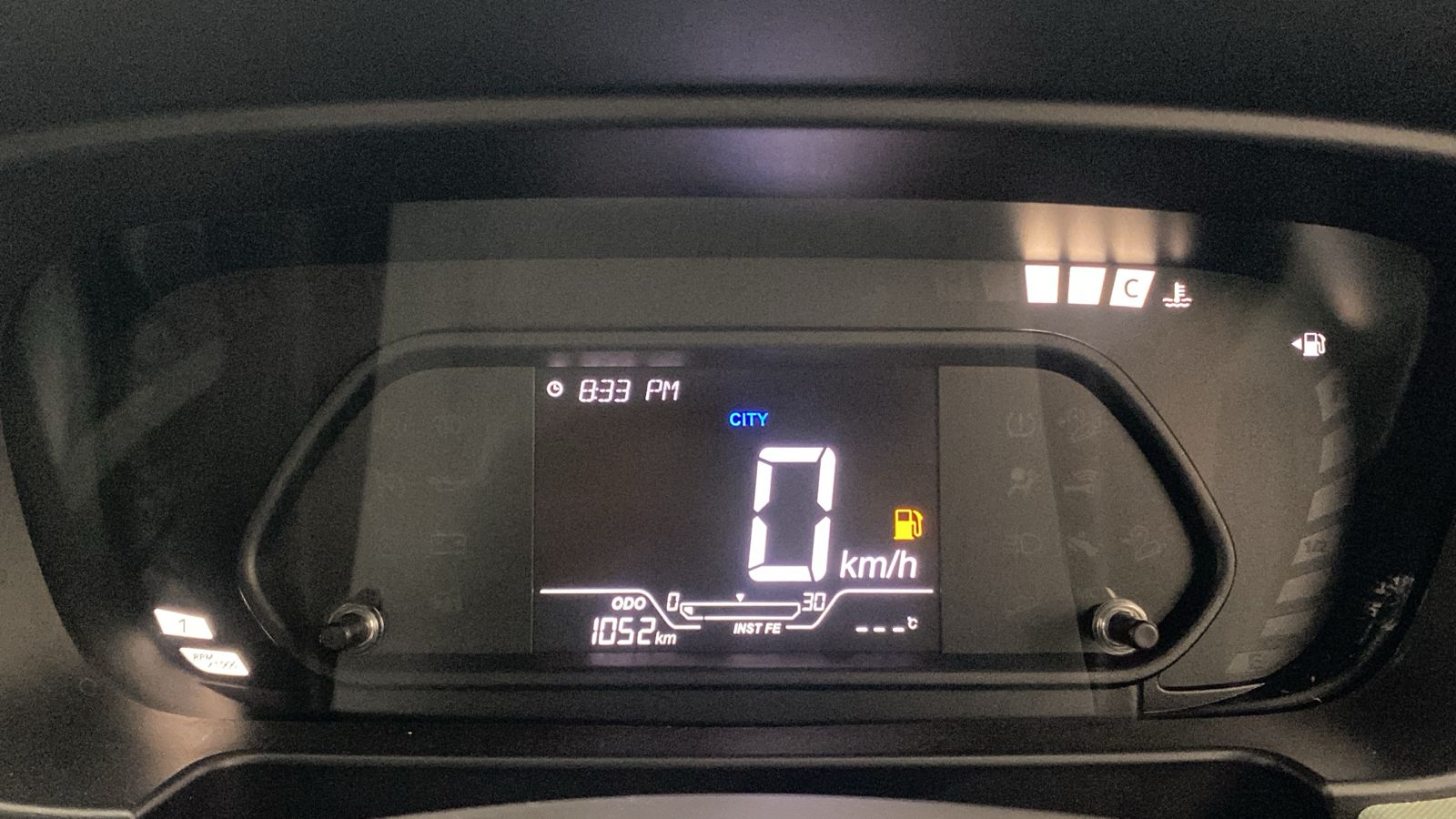Instrument cluster of a Tata Punch