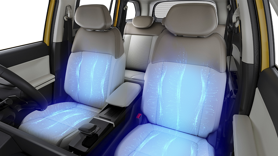 Front interior seats of a Tata Sierra