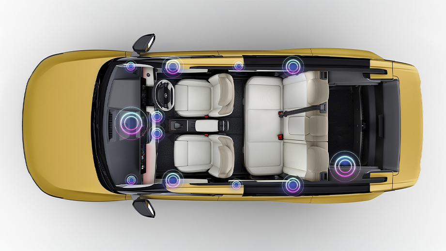 Top view of the interior and seats of a Tata Sierra