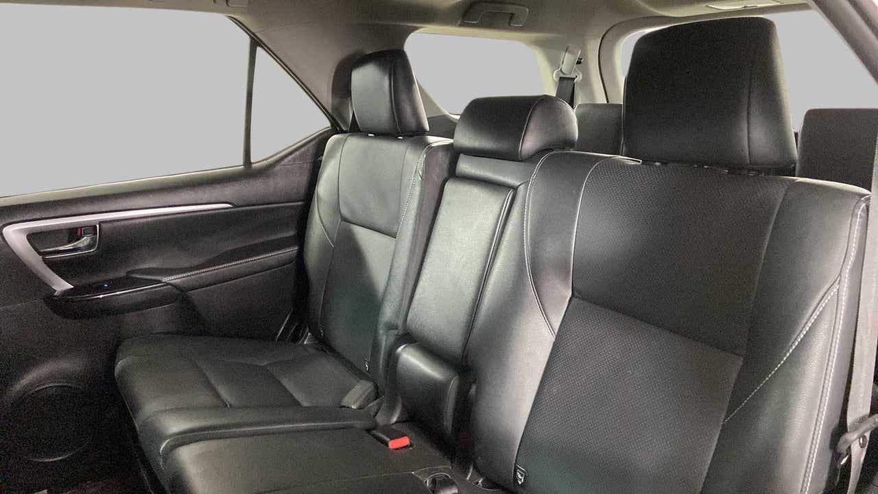 Rear seat interior view of a Toyota Fortuner