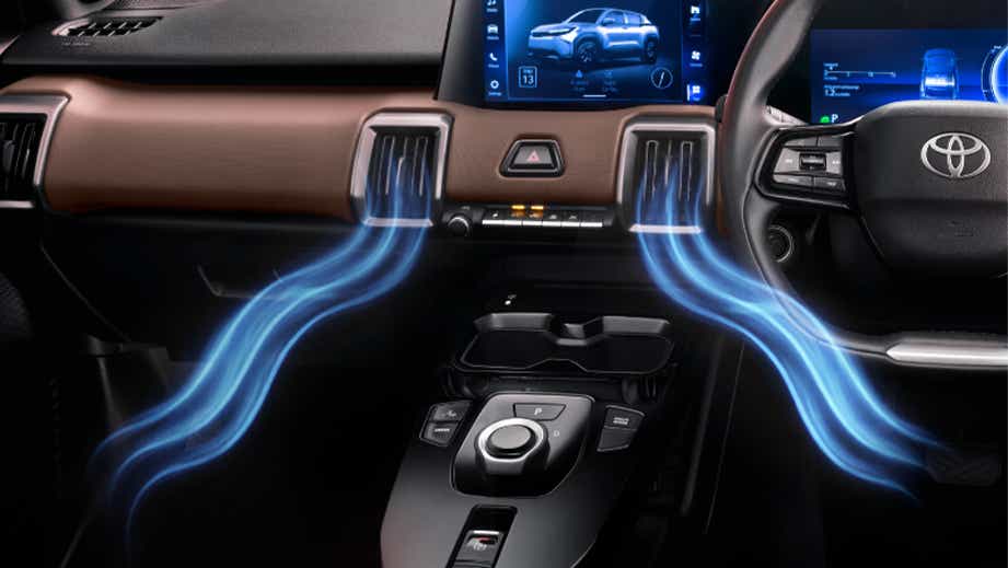 Dashboard air conditioning vents of Toyota Urban Cruiser Ebella