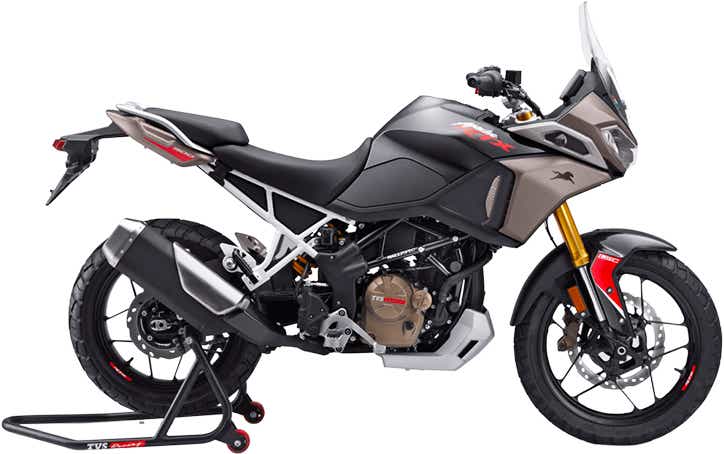 Side view of a tarn bronze TVS Apache RTX