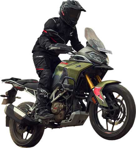 Side view of a viper green TVS Apache RTX