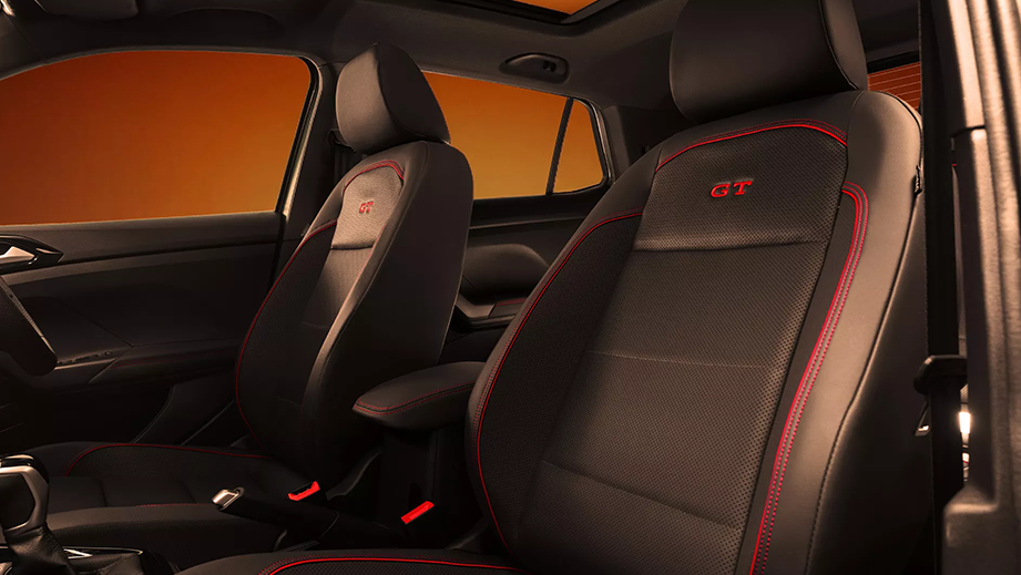 Front seats interior of Volkswagen Taigun