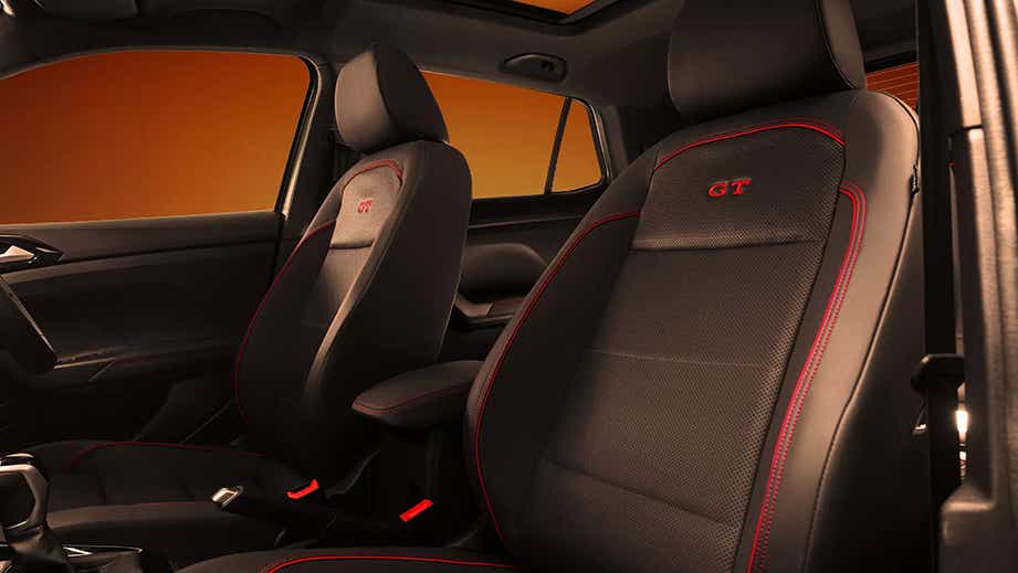 Front seats interior of Volkswagen Taigun
