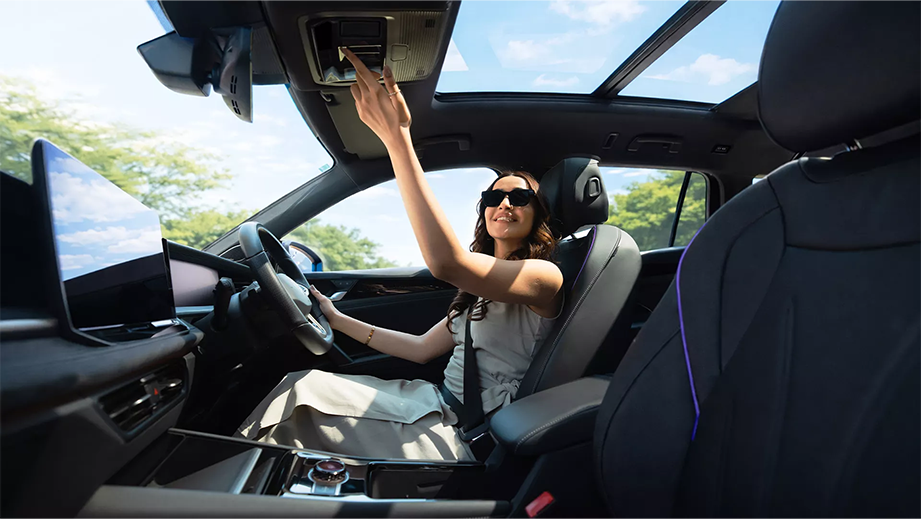 Interior dashboard view of a Volkswagen Tayron