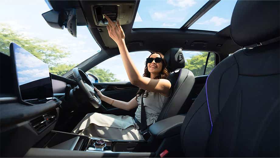 Interior dashboard view of a Volkswagen Tayron