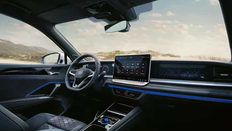 Interior dashboard view of a Volkswagen Tayron