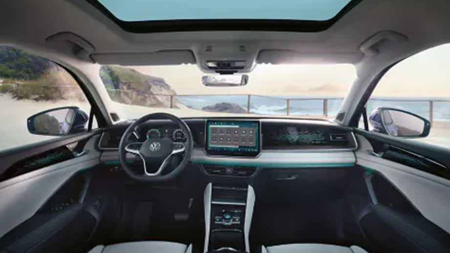 Interior dashboard view of a Volkswagen Tayron