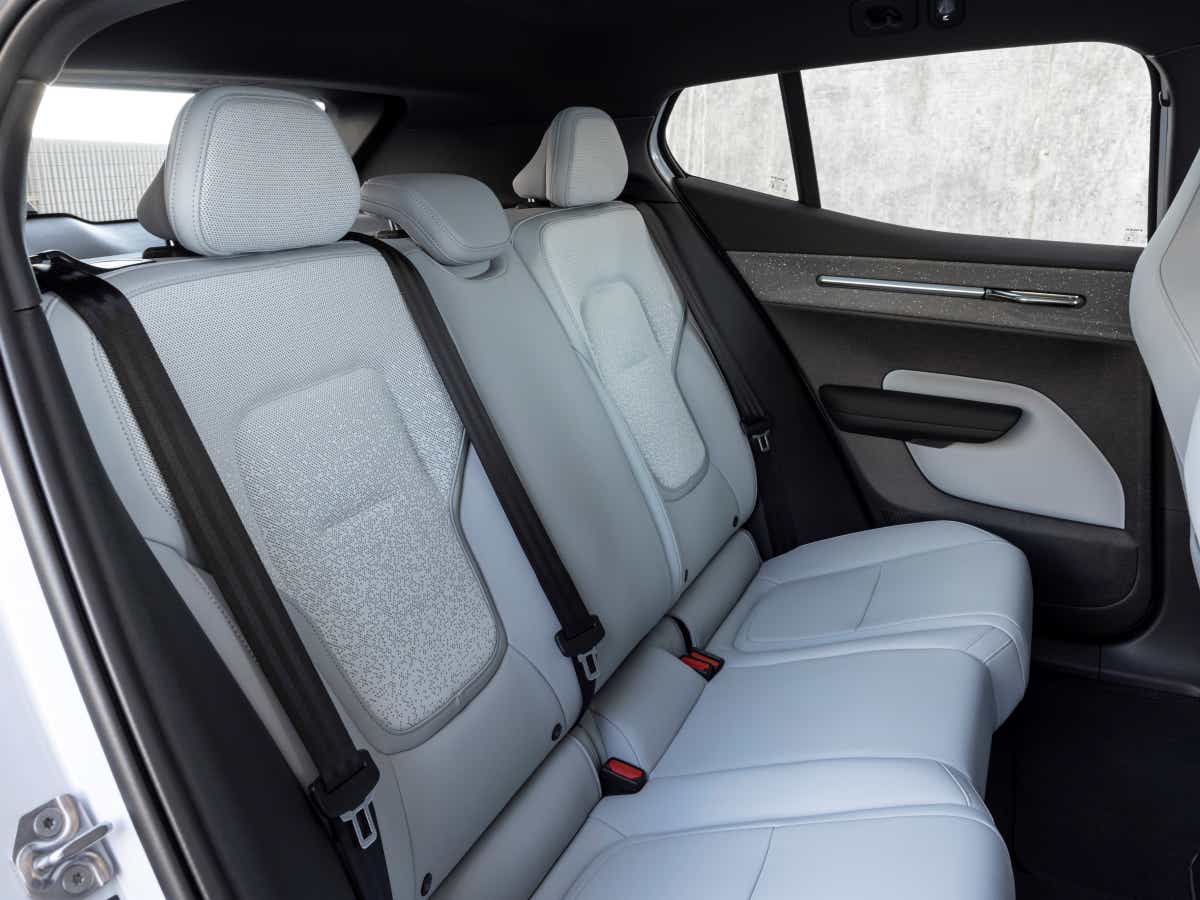 Rear seat area of a Volvo EX30